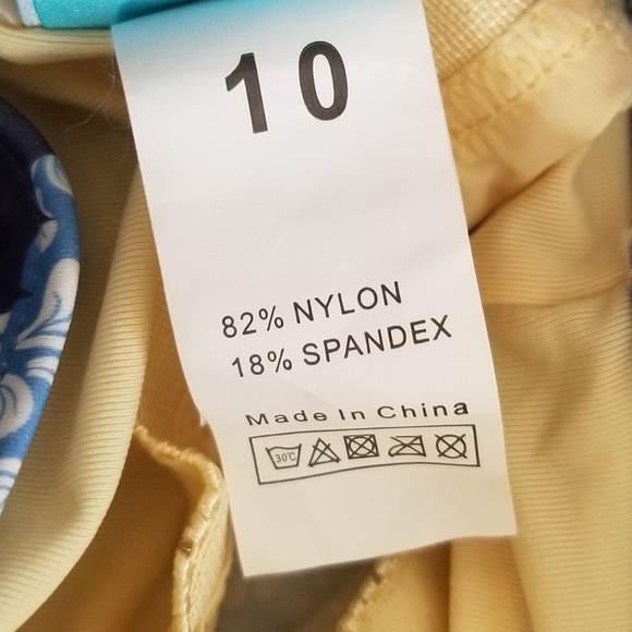 NWT Septangle Blue Floral Tankini Swim Top Size 10 - Picture 8 of 8